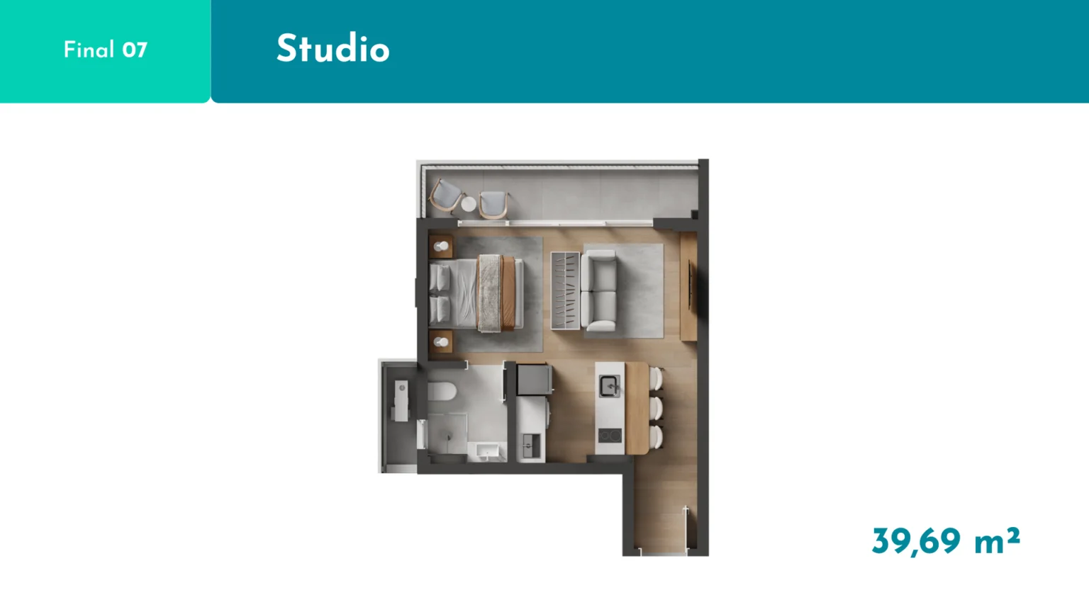 Planta studio A1 Elementos da Terra Coqueiros Florianópolis